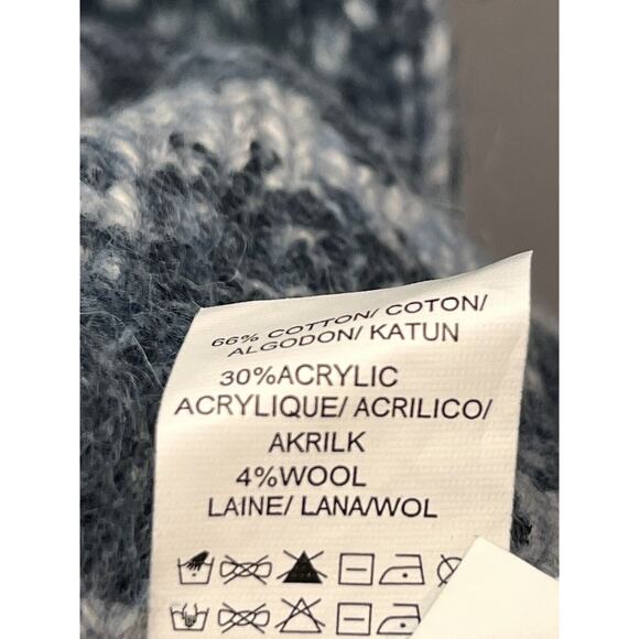 Lucky Brand Sweater‎ Womens Medium Blue Bell Sleeve Floral Wool blend Boho - Picture 6 of 6